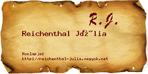 Reichenthal Júlia névjegykártya